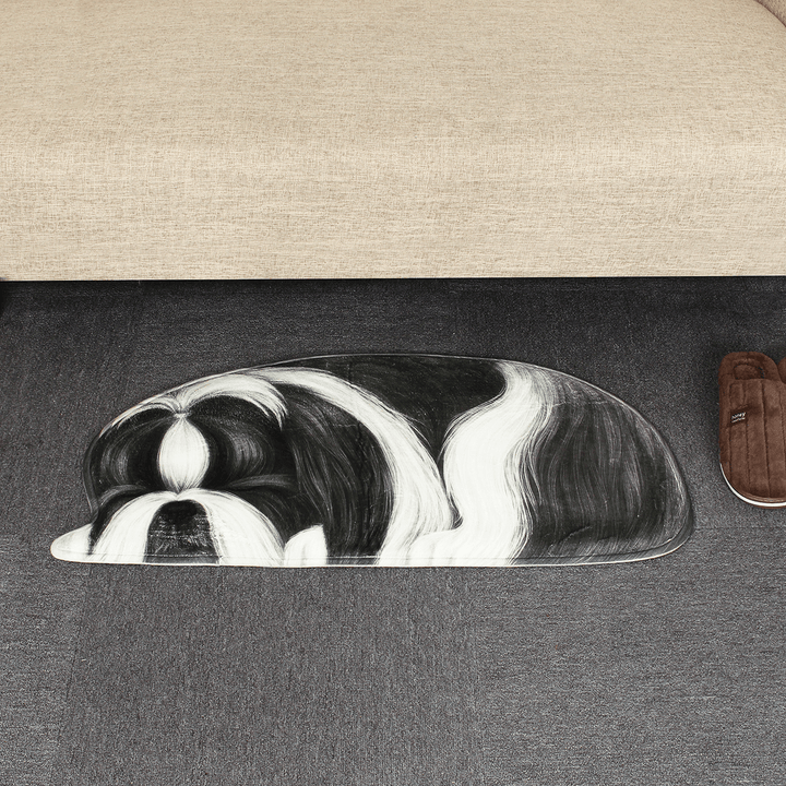 3D Cute Dog Pattern Doormat Indoor Print Door Mat Suedel Floor Rugs - MRSLM