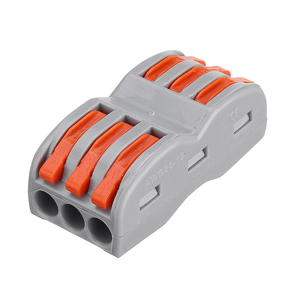 Excellway 3Pin Wire Docking Connector Termainal Block Universal Quick Terminal Block SPL-3 Electric Cable Wire Connector Terminal 0.08-4.0Mm² - MRSLM