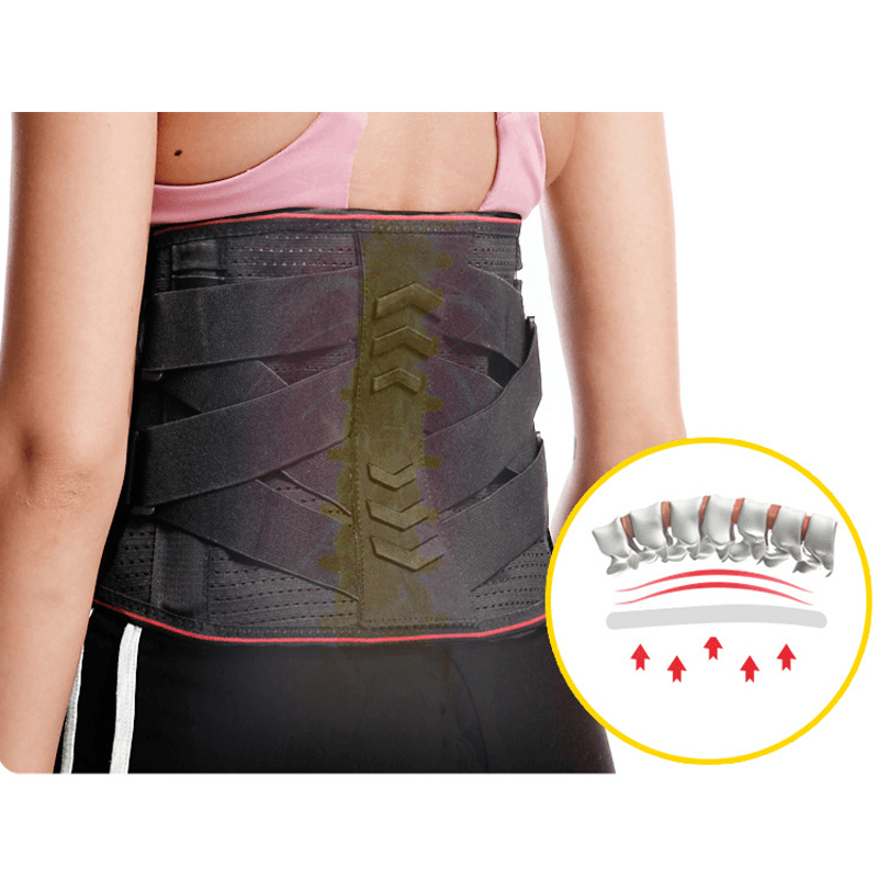 BOER 50*43*47CM 3D Breathable Mesh Support Sports Waist Brace Fixed Spring Support Compression Gym Waist Brace - MRSLM