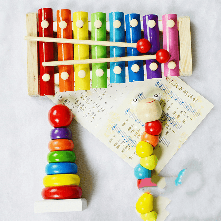 Boy Girl Baby Educational Musical Instrument Toy 1-2-3 Years Old Eight-Tone Xylophone - MRSLM