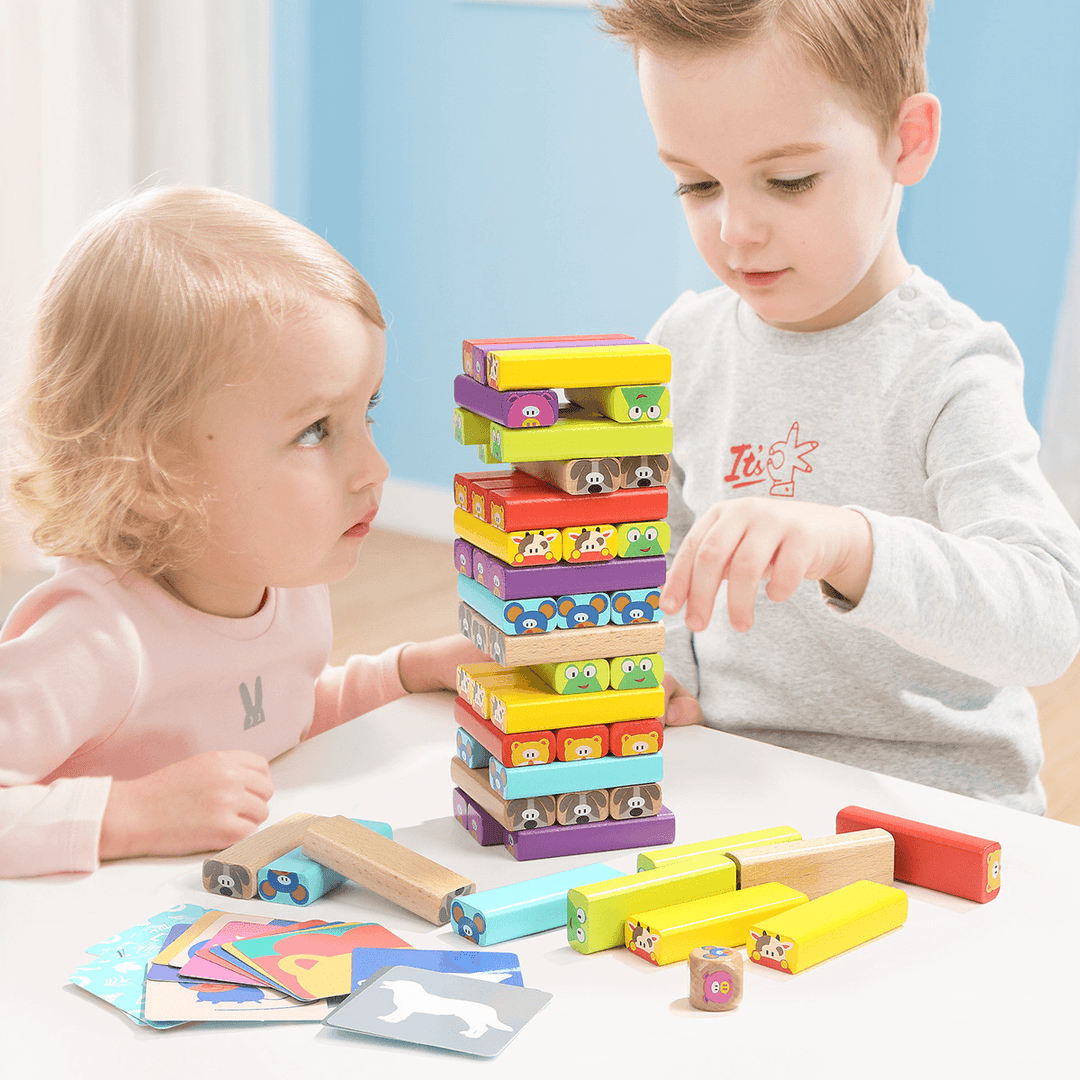 Children'S Jenga Parent-Child Interactive Rainbow Tower Draw Blocks - MRSLM