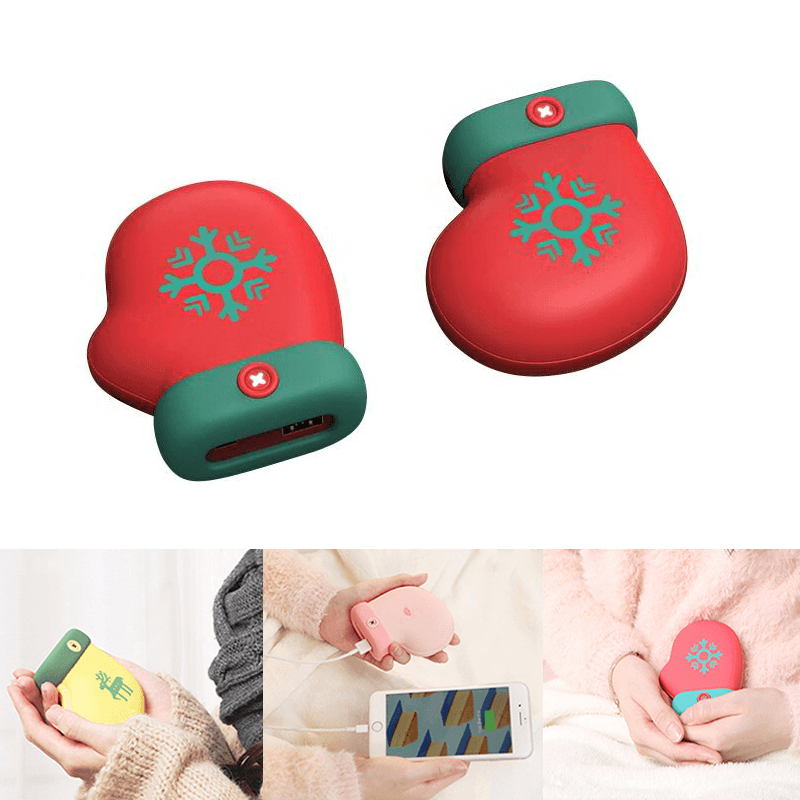 Ipree® 5000Mah Mobile Power Bank Mini Charging Christmas Gloves Socks Small Peas Hand Warmer USB Portable - MRSLM