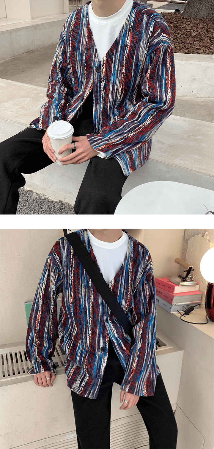 Spring 2021 Japanese Knit Jacket Male Korean Trend Cardigan Sweater - MRSLM