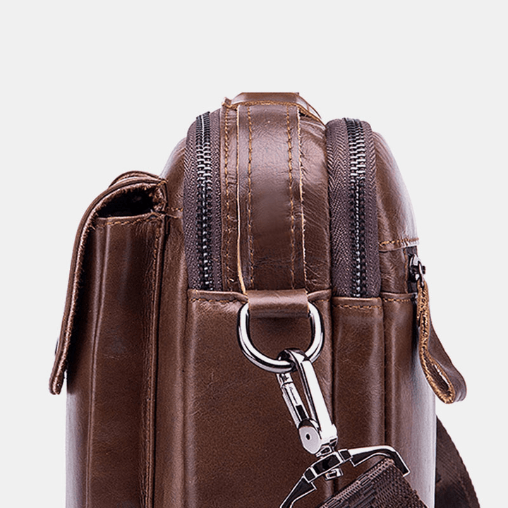 Men Genuine Leather Vintage Business Bag Crossbody Bag Handbag for Work - MRSLM