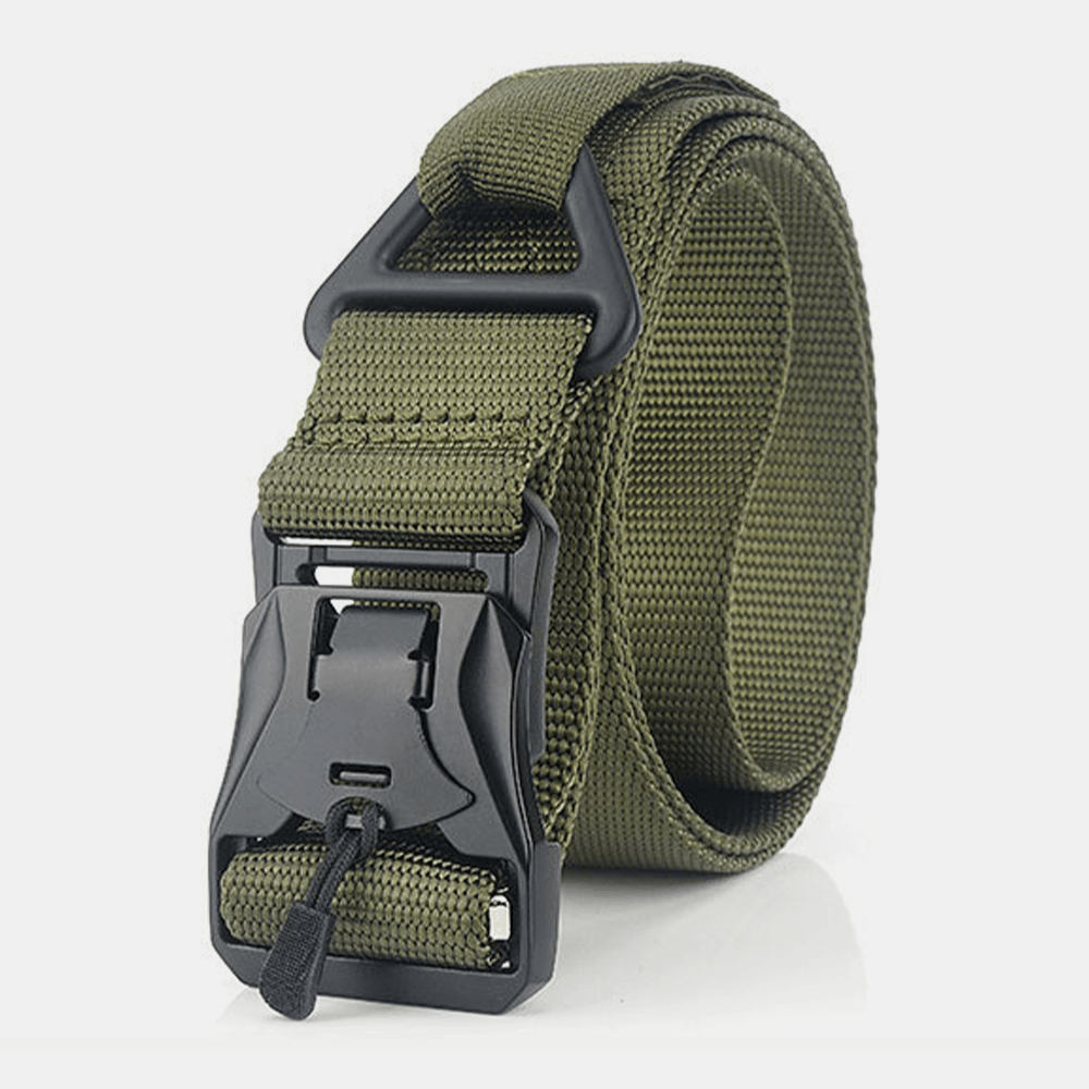 Men Nylon Braided 125Cm Magnet Quick Release Buckle Multifunctional Outdoor Military Training Tactical Belts - MRSLM