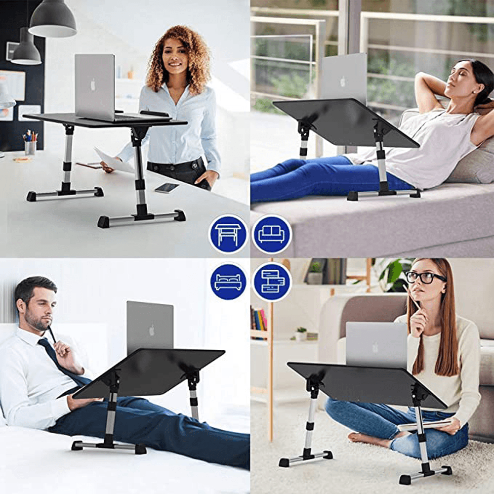 Folding Laptop Desk Height Adjustable Lifting Table Sofa Bed Serving Tray Portable Small Study Desk with Cooling Fan Home Office Dormitory Furniture - MRSLM