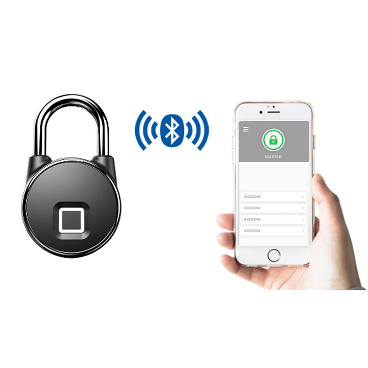 ANYTEK P22+ Bluetooth Fingerprint Smart Lock Anti-Theft 2 Modes Unlock Fingerprint Mobile APP Keyless Padlock IP66 Waterproof USB Charging Security Padlock Travel Bike - MRSLM