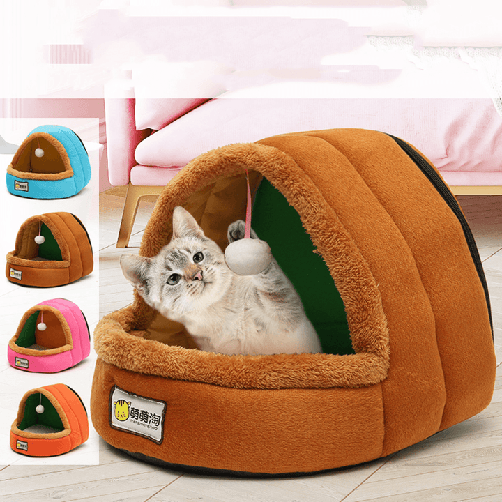 Foldable Kennel Dog Bed for Dogs Cats Animals Pet House Tent All Seasons Washable Cushion - MRSLM