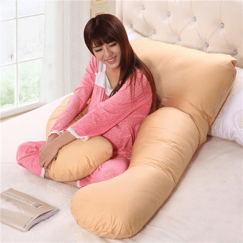 Honana WX-8396 Comfortable Pregnancy U Tyle Body Pillow Cushion for Women Best for Side Sleepers Removable - MRSLM