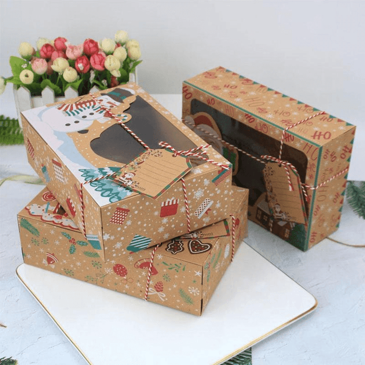 Window Christmas Candy Biscuit Box Cake Bread Muffin Gingerbread Box - MRSLM