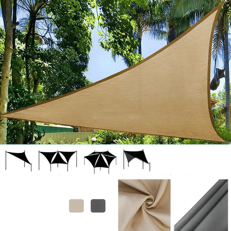 Ipree® 3X3M Triangle Sun Sail Shade Outdoor Camping Tent Sunshade Waterproof Anti-Uv Beach Canopy Awning Shelter Tarp - MRSLM