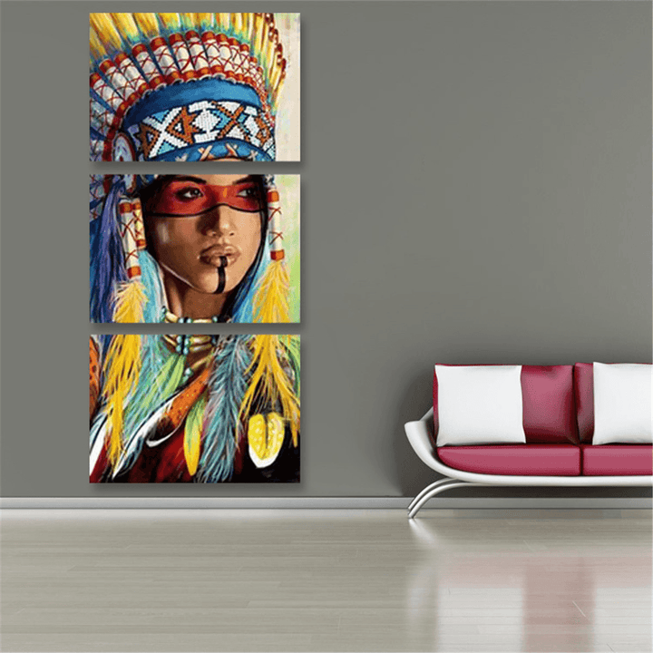 Triptych Modern Decorative Inkjet Indian Head Decorative Painting Canvas Prints Painting for Home Art Decor Wall Picture - MRSLM
