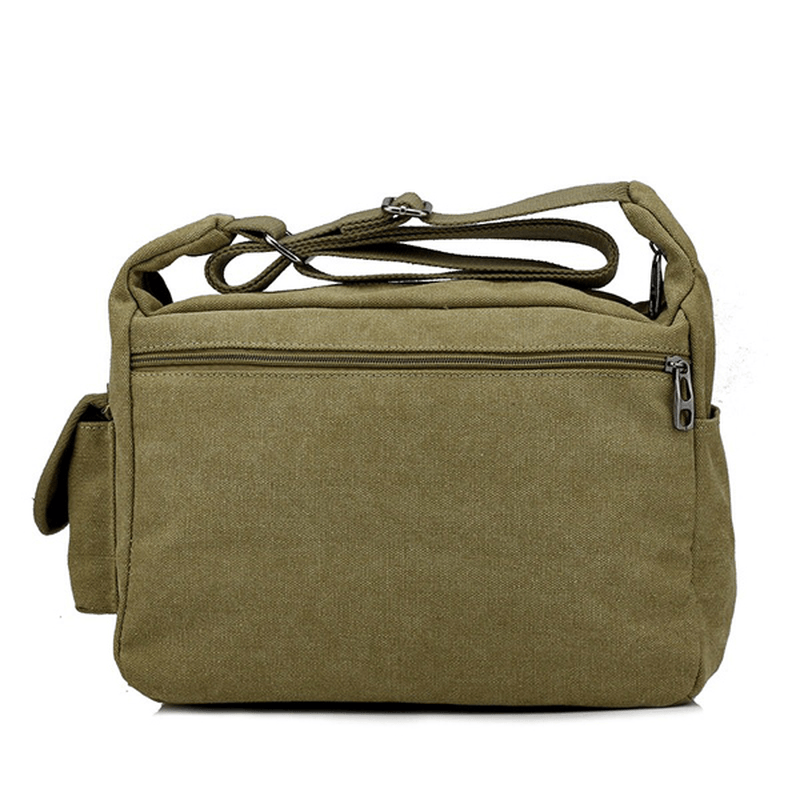 Large Capacity Men Casual Canvas Shoulder Messenger Bag Travel Crossbody Bag - MRSLM