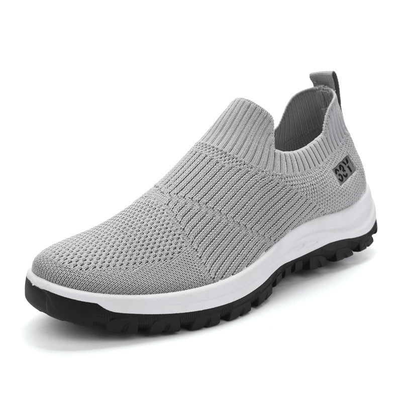 Men Breathable Fabric Non Slip Comfy Slip on Casual Walking Shoes - MRSLM