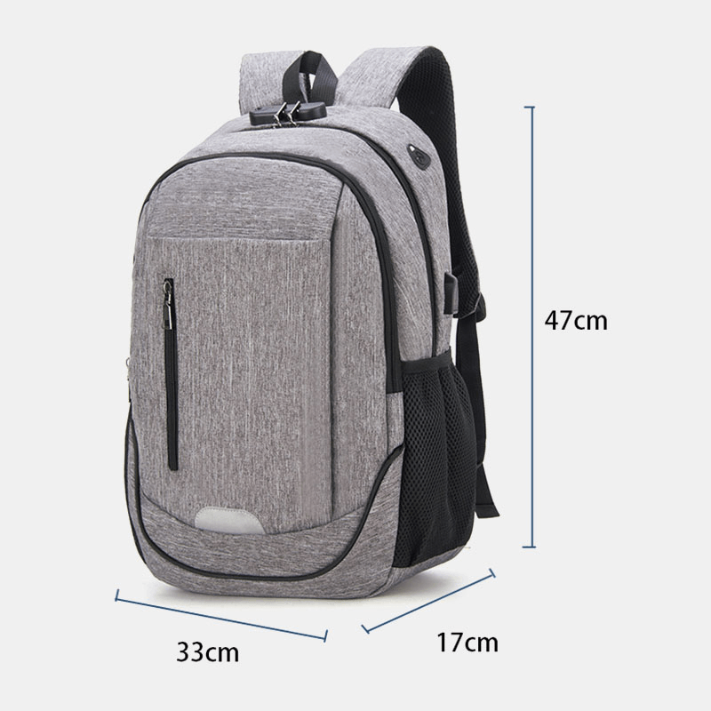 Fashion Large Capacity Waterproof Backpack Travel Bag School Bag with USB Charging Port - MRSLM