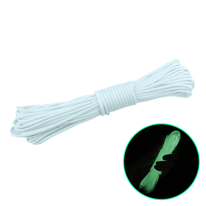 Nylon 20M Fluorescent Climbing Camping Tent Rope 9 Strands Luminous High-Strength Paracord - MRSLM