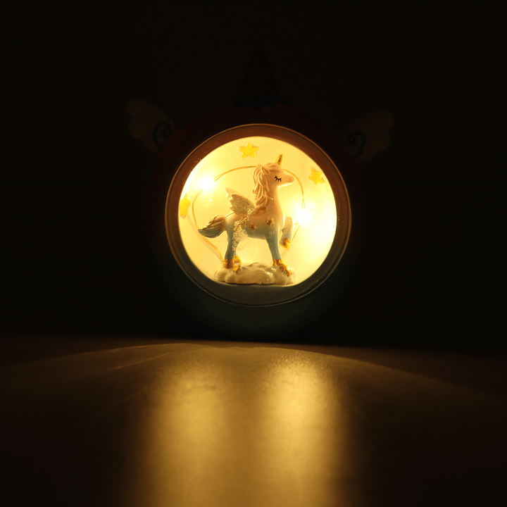 Resin Cartoon Horse Night Light Baby Study Bedroom Lamp Bedside Table Decor Gift - MRSLM