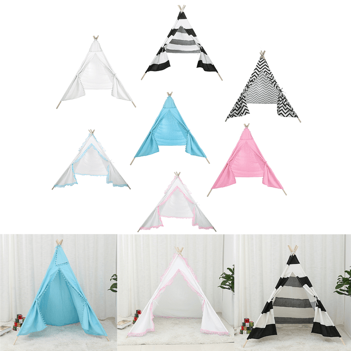 1.6M Kids Play Tent Cotton Teepee Wigwam Sleeping House Indoor Outdoor - MRSLM