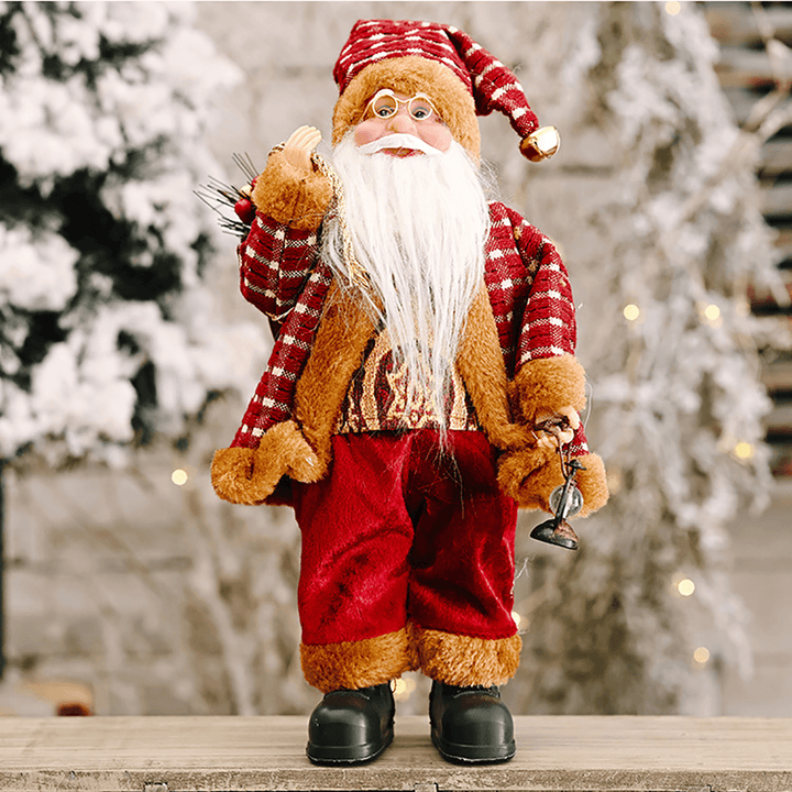 Santa Claus Doll Merry Christmas Tree Figurine Ornament Kid Toy Gift Desktop Decoration - MRSLM