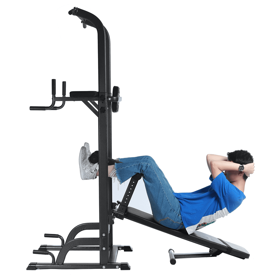 11 Levels Height Adjustable Pull up Bar Power Tower Dip Station Home Gym Strength Training Durable Single Parallel Bars Push Ups Stands Equipment - MRSLM