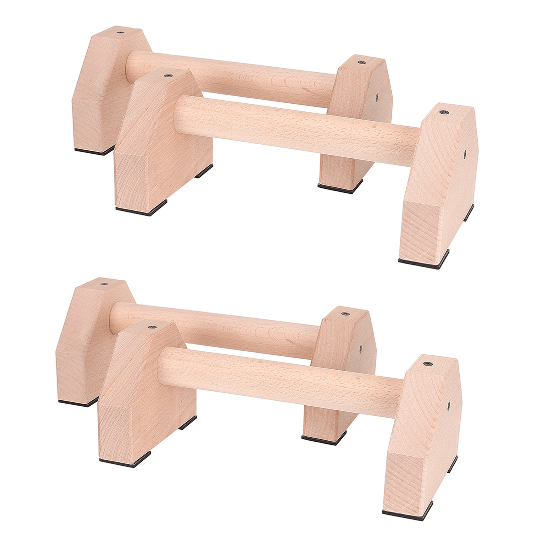 1 Pair Wood Push-Up Bars Calisthenics Gymnastics Parallettes Handstand Fitness Sport - MRSLM