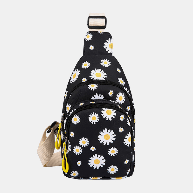 Women Daisy Printed Casual Chest Bag Crossbody Bag - MRSLM