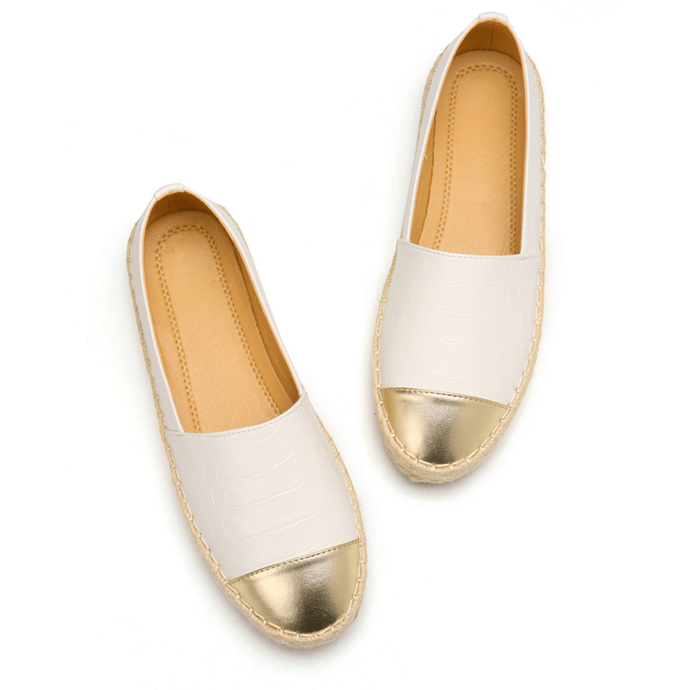 Women Casual Splicing Slip on Espadrille Loafers Flats Fisherman'S Shoes - MRSLM