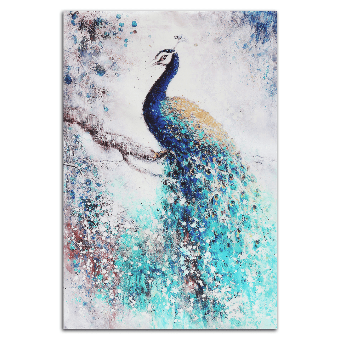 Peacock HD Unframed Canvas Print Peacock Art Paintings Picture Wall Home Decor - MRSLM