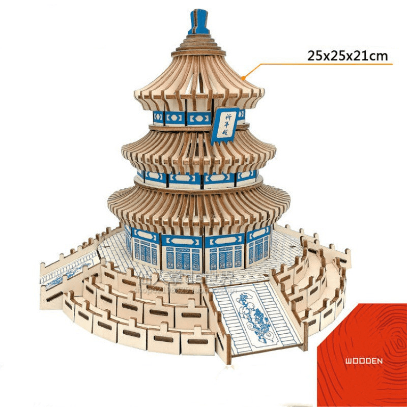 Small Wooden House 3D Fight Children'S Building Block Toy Intelligence Development - MRSLM