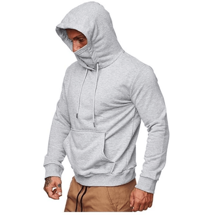 Men'S Solid Color plus Fleece Hoodie Sweatshirt - MRSLM