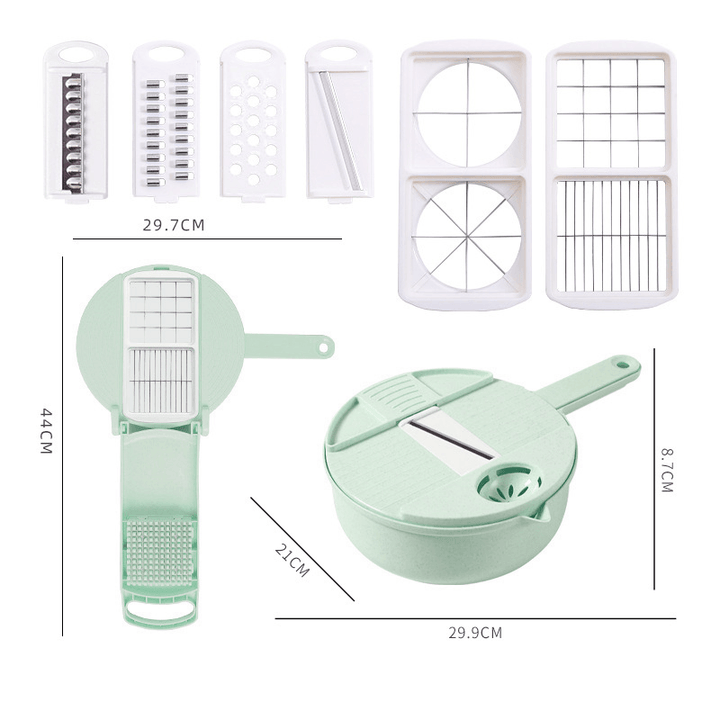 9 in 1 Multifunctional Easy Food Chopper Cutter Vegetable Cutter Blender Chopper Slicer - MRSLM