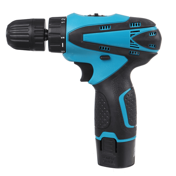 12V Cordless Impact Drill Screwdriver W/ LED Worklight Light & 1/2Pcs Li-Ion Battery Power Tool - MRSLM