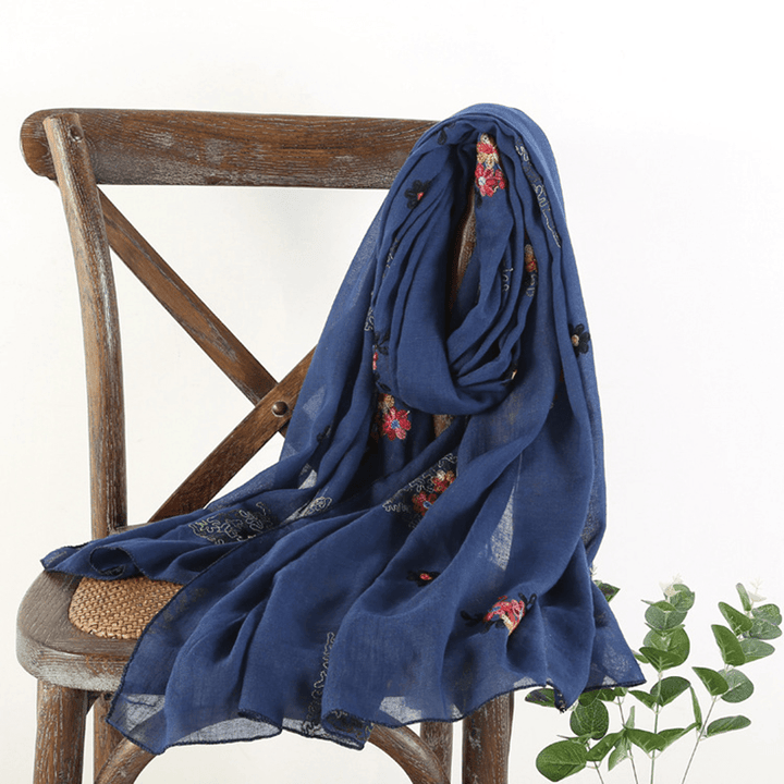 Vintage Summer Women Linen Floral Printting Scarf - MRSLM