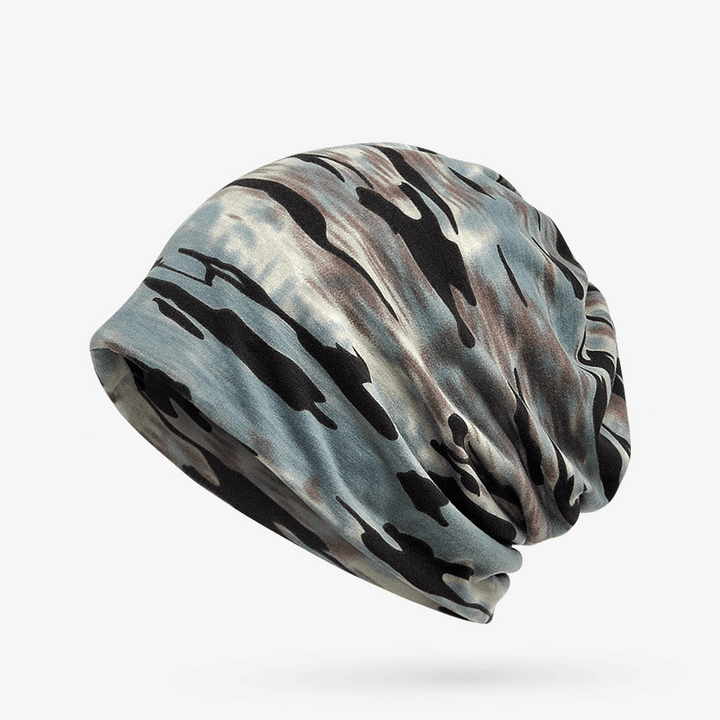 Unisex Camouflage Beanies Hats for Men and Women Flexible Turban Hats Ring Scarf Hip Hop Skullies Beanies Hedging Cap - MRSLM