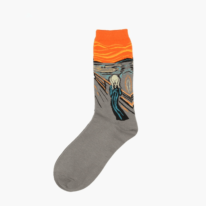 Unisex Mona Lisa Oil Painting Cotton Tube Socks - MRSLM