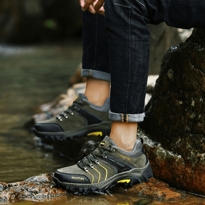 Men Breathable Wear Resistance Outsole Outdoor Hiking Athletic Shoes - MRSLM