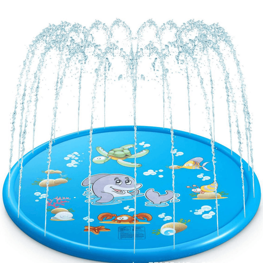 100CM Outdoor Inflatable Water Splash Play Pool Playing Sprinkler Mat Yard Family Funny Kids Toys - MRSLM