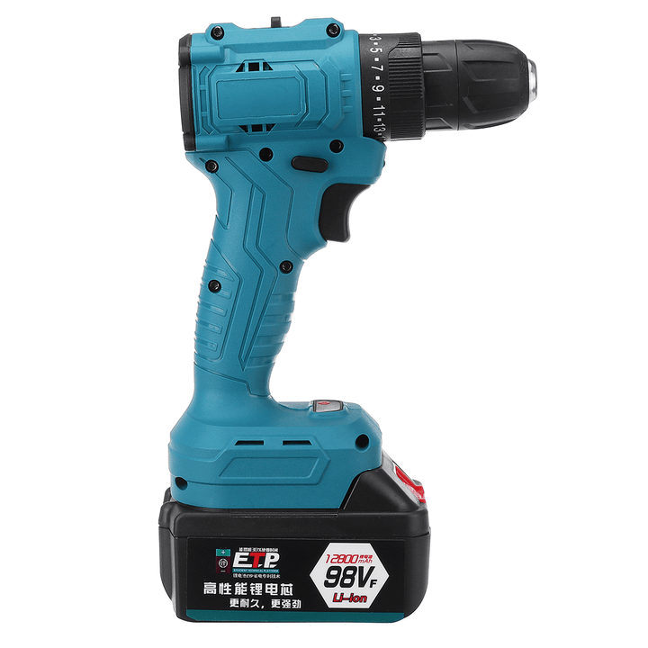 98VF 2000R/Min Electric Drill LED Cordless Screwdriver Power Tool W/ 1Pc or 2Pcs Battery - MRSLM