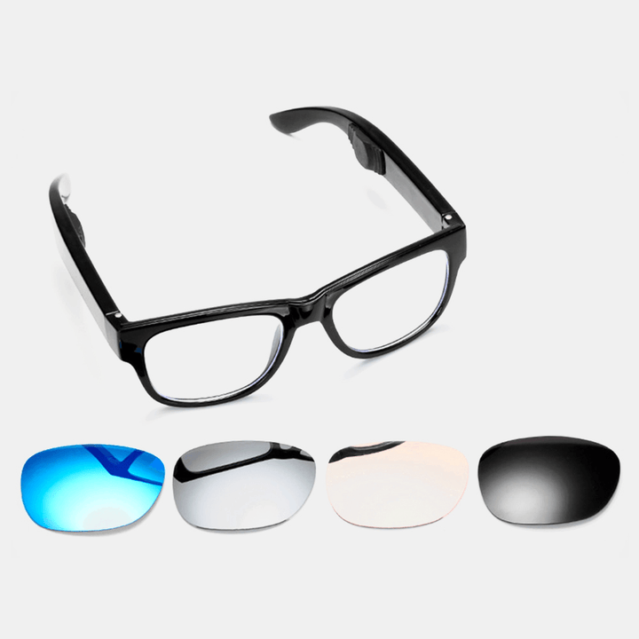 Unisex Bluetooth Headset Anti-Blue Light Intelligence Touch Outdoor Riding Plain Glasses - MRSLM