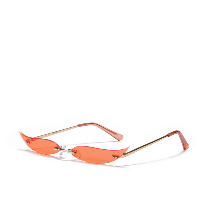 Rimless Metal Pointed Cat-Eye Sunglasses - MRSLM