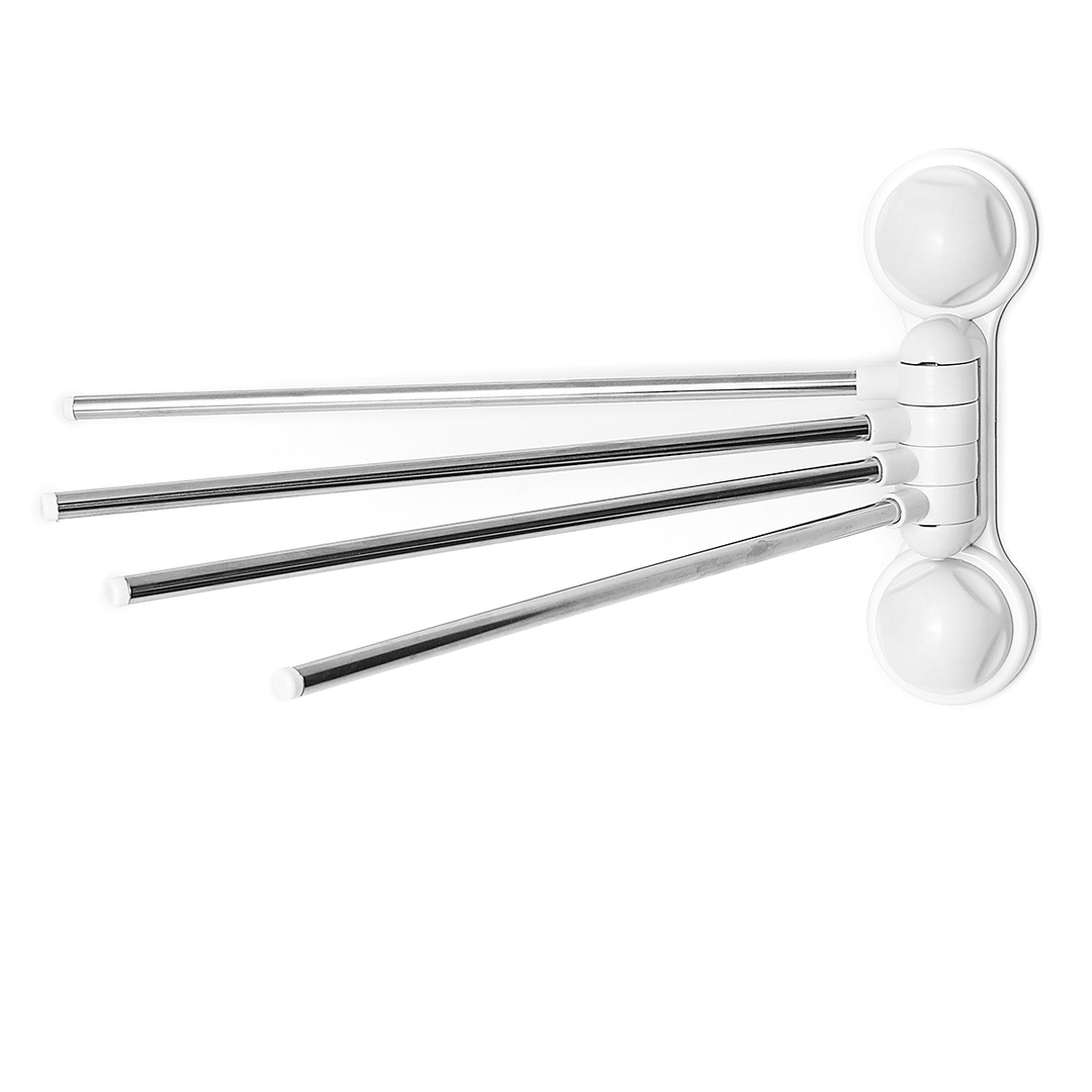 4 Rack Stainless Steel Towel Storage Bar Wall Mount Holder Bathroom Kitchen Shelf - MRSLM