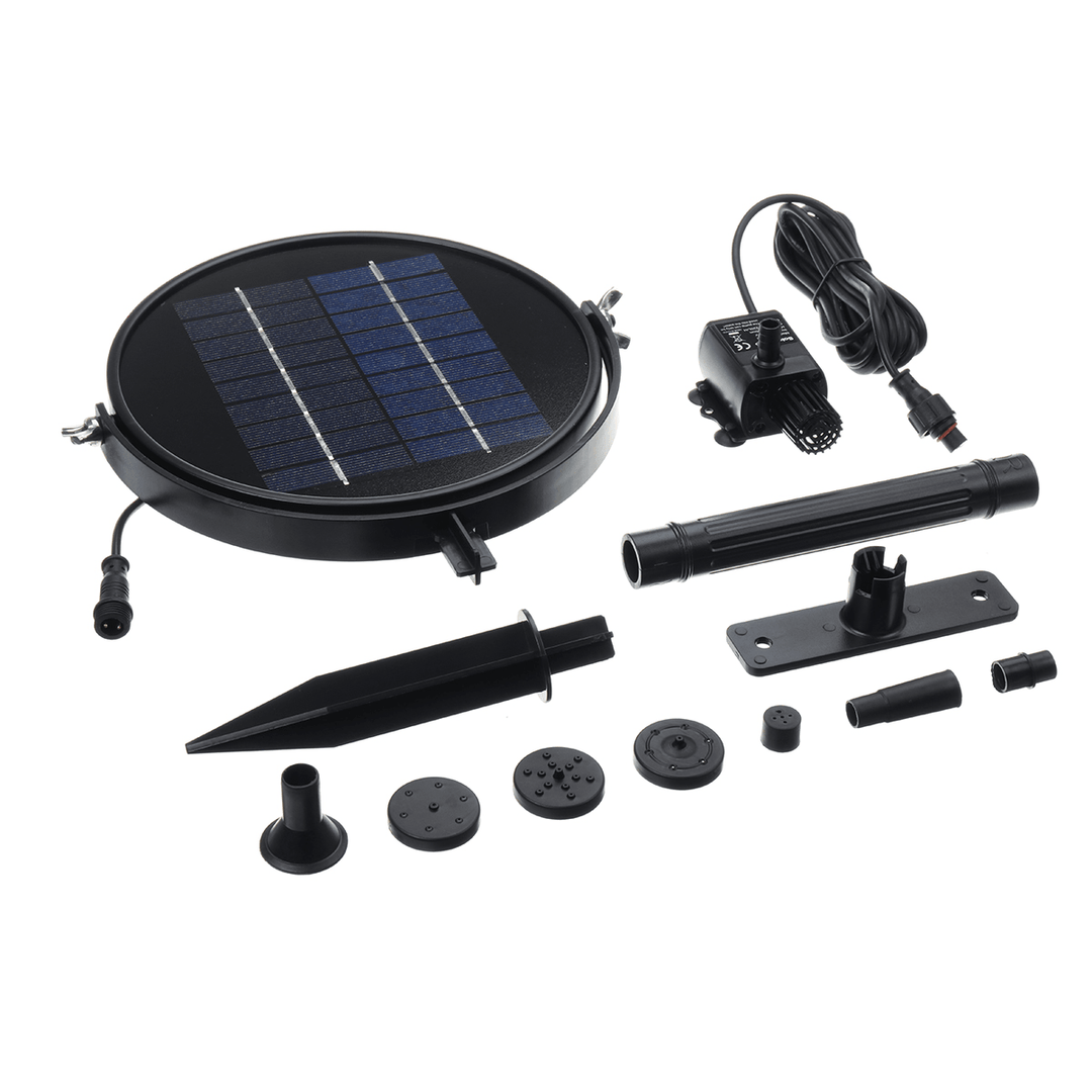 9V 2W 190L/H Solar Power Panel Water Pump Ground Water Pool Floating Fountain - MRSLM