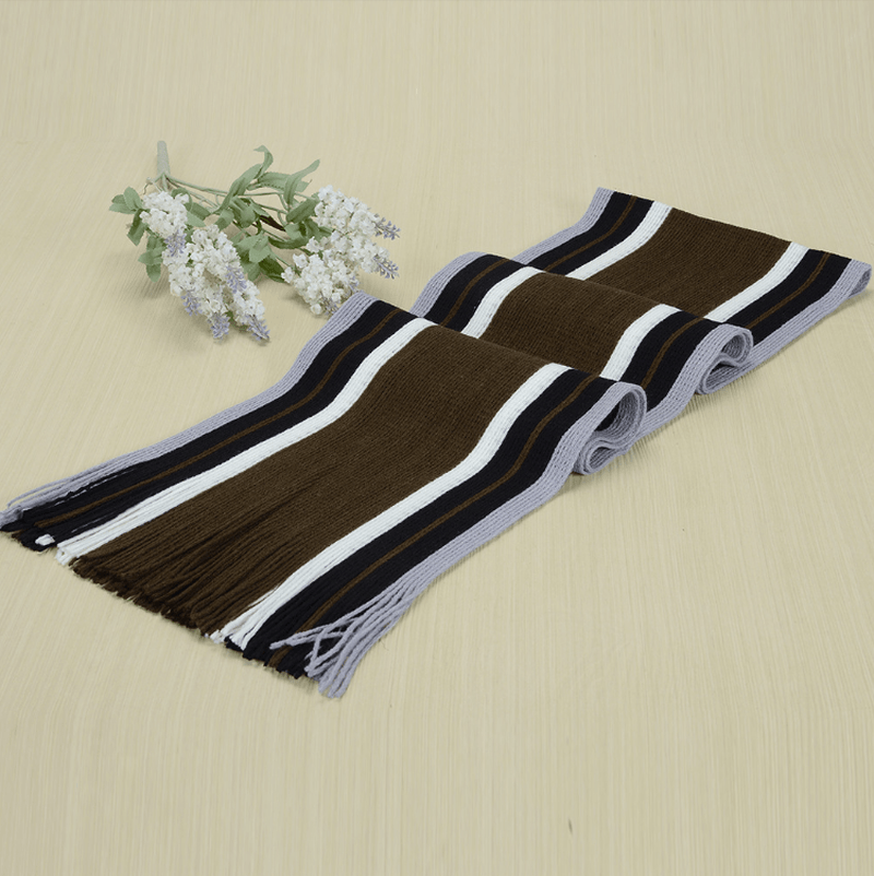 Knitted Warmth and Color Matching Striped Men'S Scarf - MRSLM