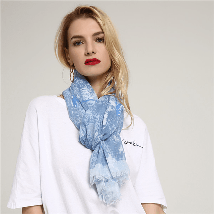 Women Warm Printing Fashion Outdoor Shawl Scarves - MRSLM