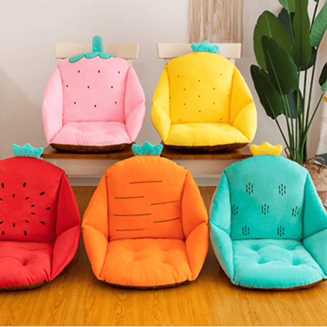 Cartoon Chair Cushion Backrest Waist Support Soft Seat Pillow Mat Home Office Furniture Decoration - MRSLM