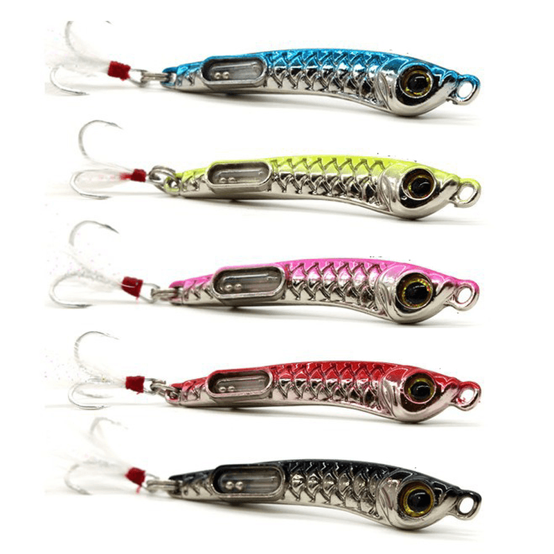 ZANLURE 1PCS 10G 15G Luminous Metal Fishing Lures Bait Sequins Submarine Shore Cast Iron Plate Baits - MRSLM