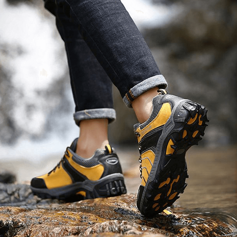 Men Breathable Wear Resistance Outsole Outdoor Hiking Athletic Shoes - MRSLM