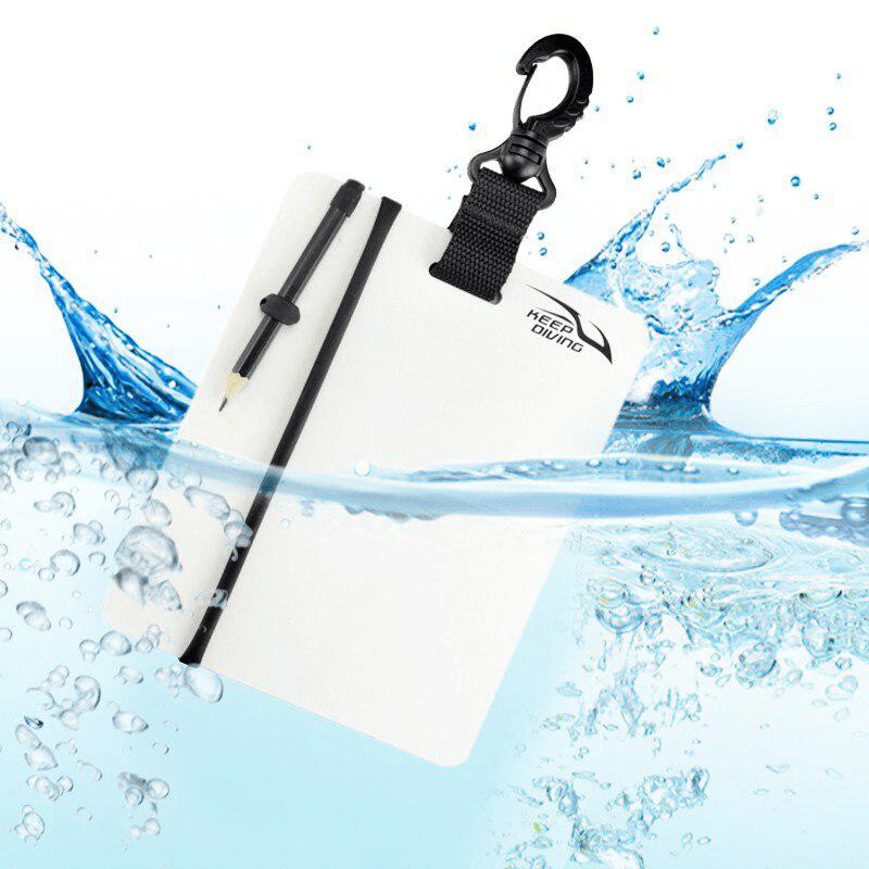 KEEP DIVING Writ-Board Scuba Diving Swimming Portable Writing Whiteboard Message Board with Snap Clip Buckle Pencil - MRSLM