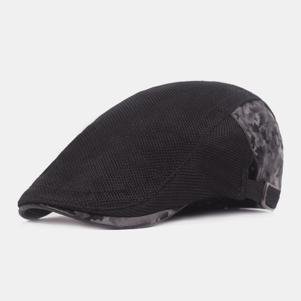 Unisex Cotton Mesh Breathable Fashion Outdoor Sunshade Forward Cap Beret Caps Flat Hat - MRSLM