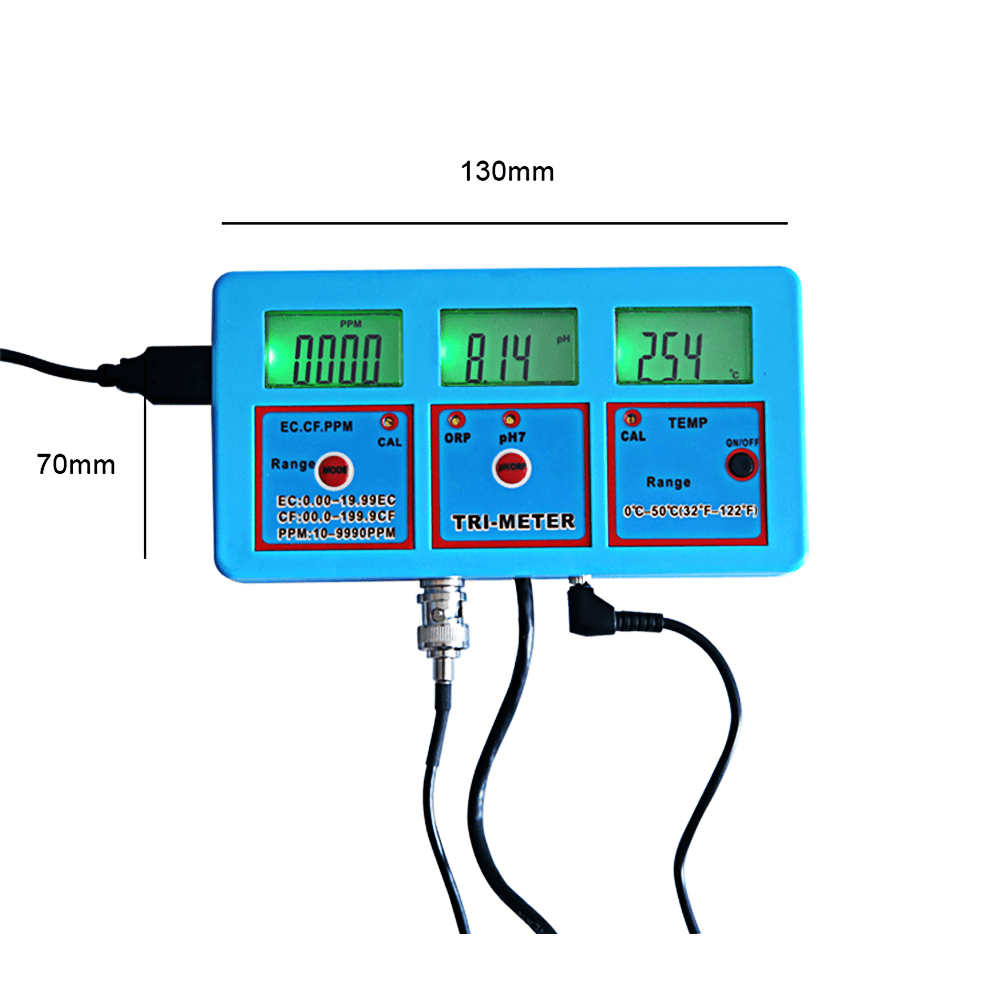 6 in 1 Ph/Ec/Cf/Tds(Ppm)/Temp ORP Tester Multiparameter Digital TDS Meter Water Quality EC Detector Pool PH Analyser - MRSLM